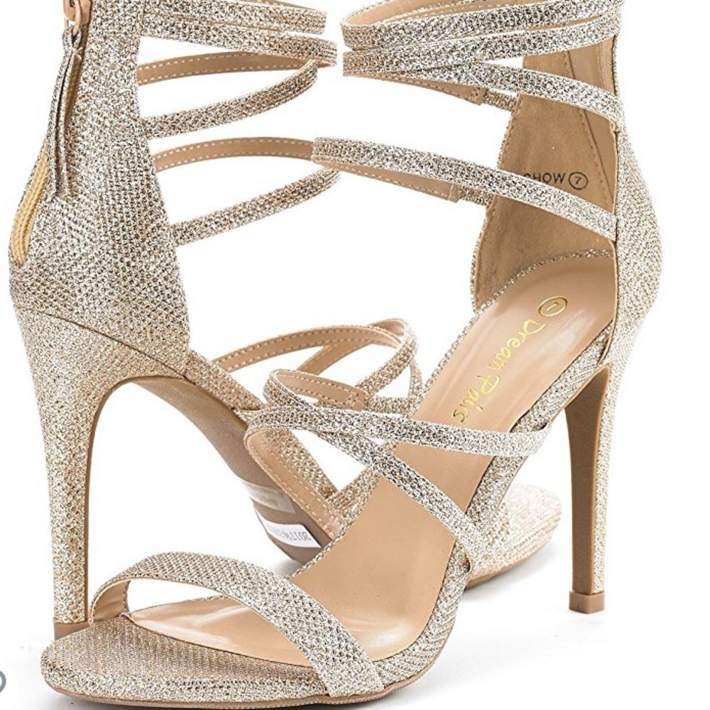 Gold shimmery heels